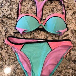 Xhilaration Colorblock Racerback bikini